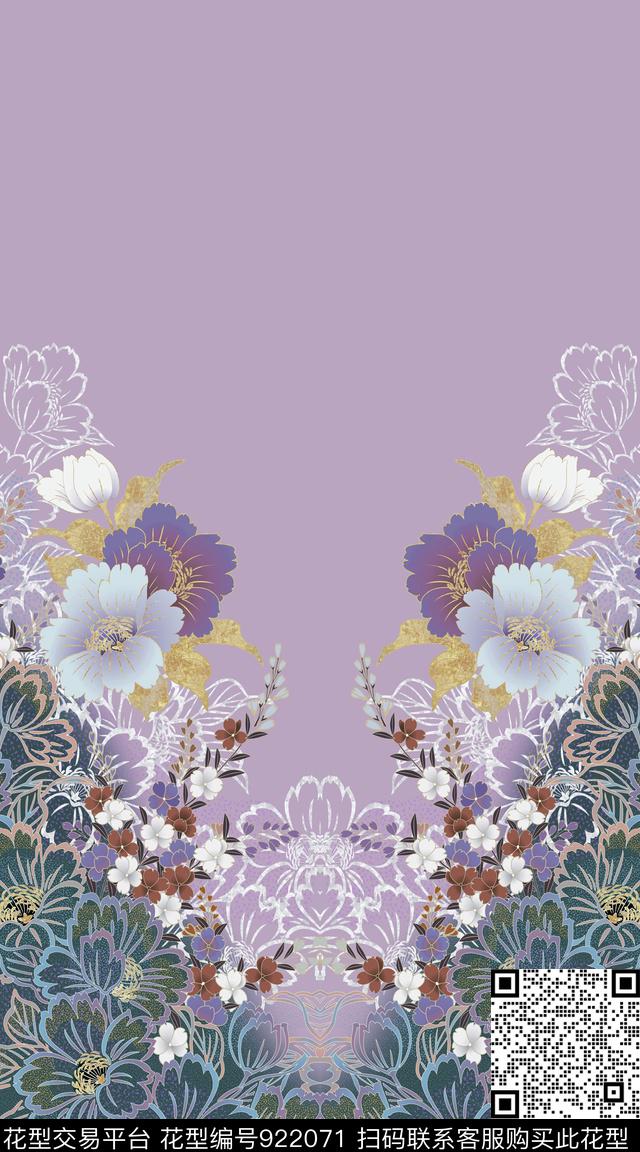 民族风花卉复古数码印花华亿平台下载（图片编号: 922071） - 瓦栏（Walan）