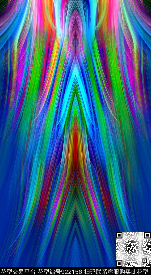 分形肌理对称花数码印花华亿平台下载（图片编号: 922156） - 瓦栏（Walan）