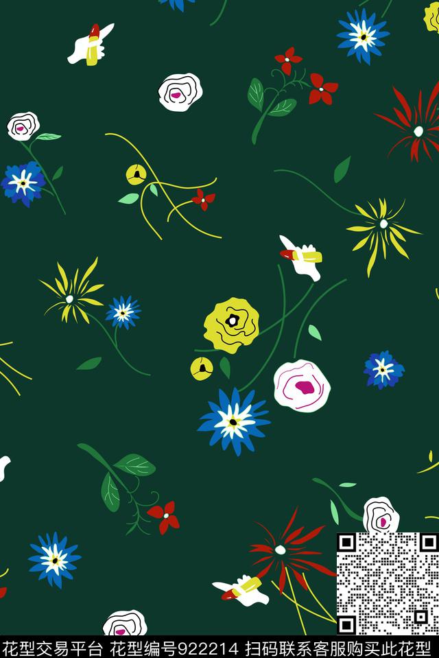 小碎花花卉大牌风传统印花华亿平台下载（图片编号: 922214） - 瓦栏（Walan）