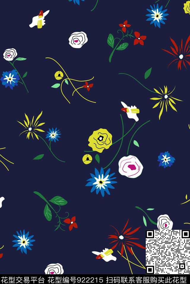 小碎花花卉大牌风传统印花华亿平台下载（图片编号: 922215） - 瓦栏（Walan）