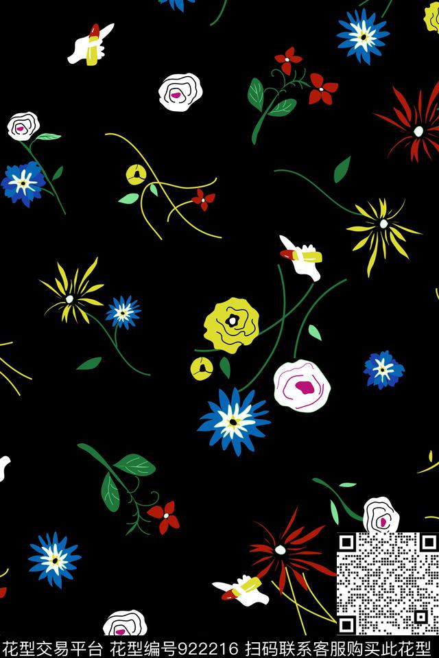 小碎花花卉大牌风传统印花华亿平台下载（图片编号: 922216） - 瓦栏（Walan）