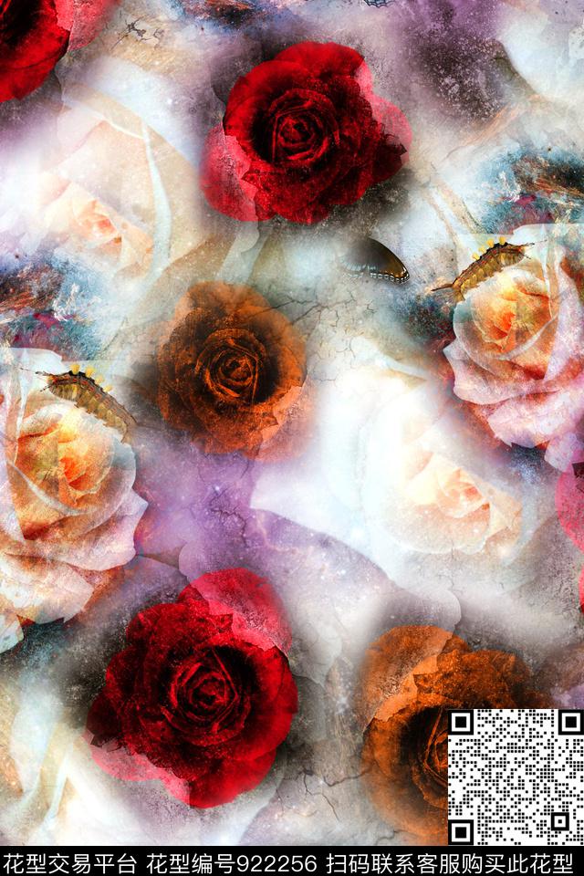 小碎花花卉中国风数码印花华亿平台下载（图片编号: 922256） - 瓦栏（Walan）