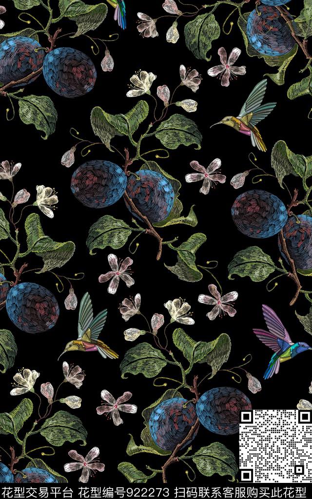 民族风花卉复古数码印花华亿平台下载（图片编号: 922273） - 瓦栏（Walan）