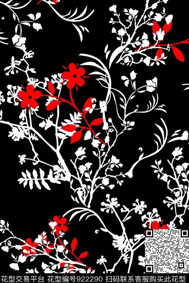 男装花卉素雅传统印花华亿平台下载（图片编号: 922290） - 瓦栏（Walan）