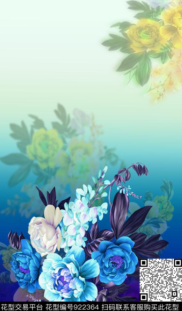 女装定位花花卉数码印花华亿平台下载（图片编号: 922364） - 瓦栏（Walan）