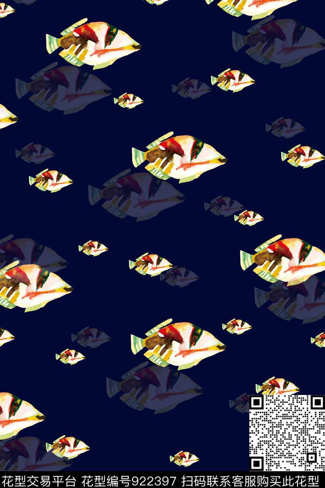 卡通动物大牌风鱼数码印花华亿平台下载（图片编号: 922397） - 瓦栏（Walan）