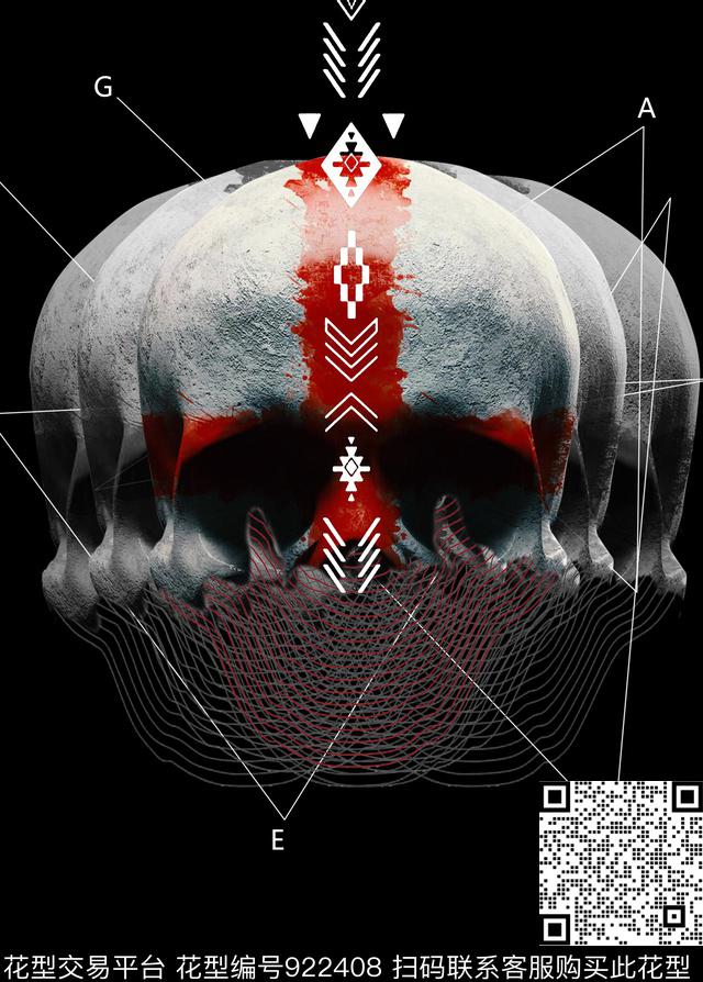 几何字母人物数码印花华亿平台下载（图片编号: 922408） - 瓦栏（Walan）