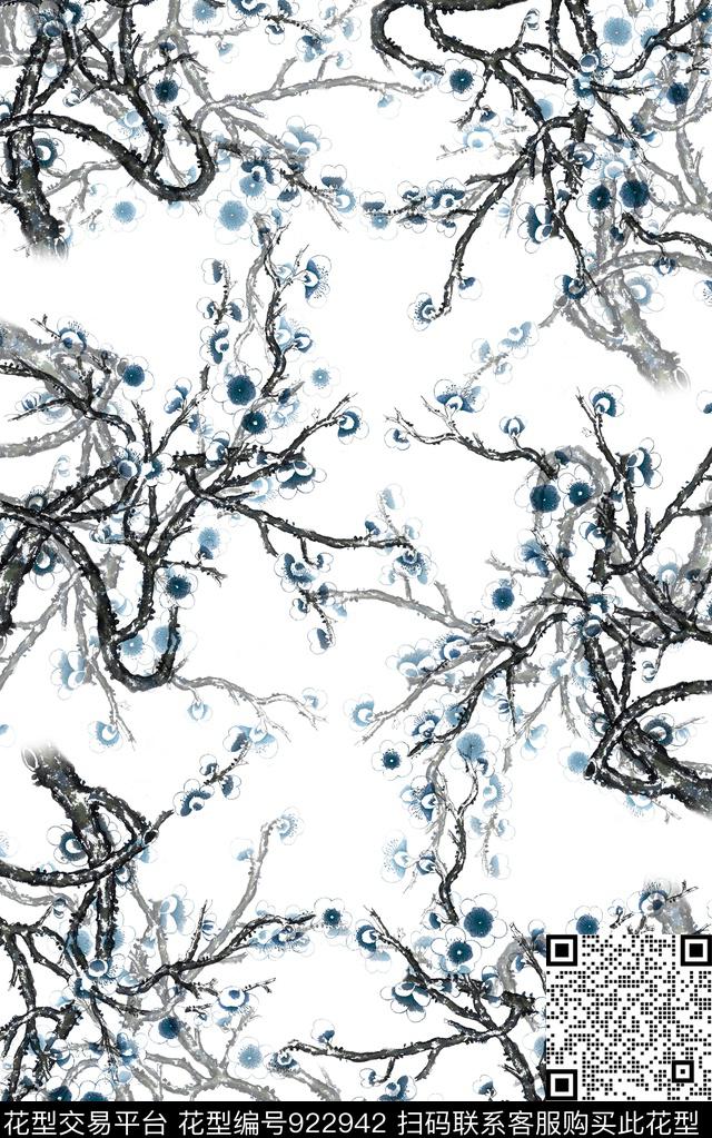 花卉民族风复古数码印花华亿平台下载（图片编号: 922942） - 瓦栏（Walan）