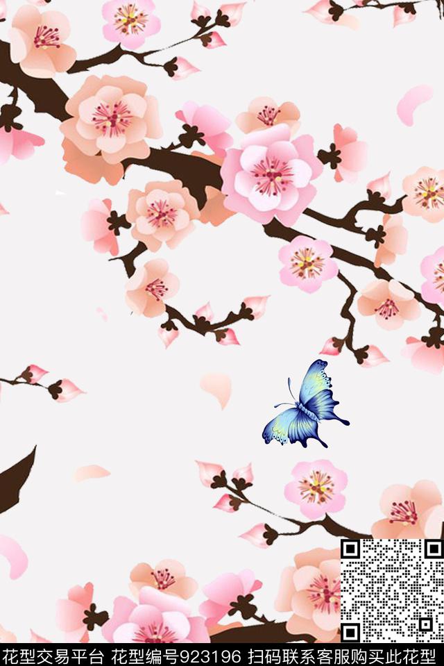 水彩花卉彩底花卉简约传统印花华亿平台下载（图片编号: 923196） - 瓦栏（Walan）