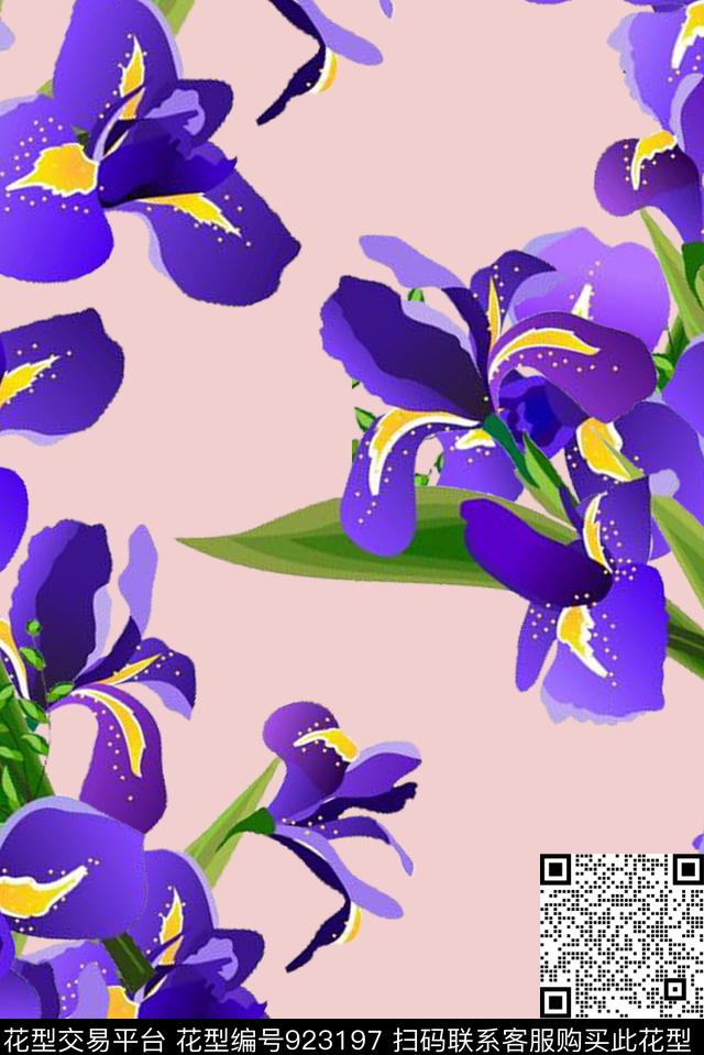 水彩花卉彩底花卉简约传统印花华亿平台下载（图片编号: 923197） - 瓦栏（Walan）