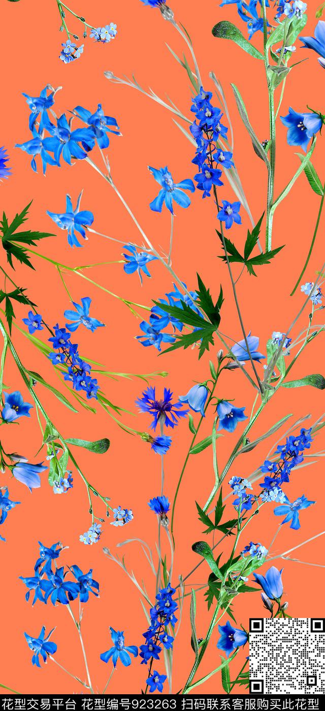 连衣裙数码华亿平台花卉数码印花华亿平台下载（图片编号: 923263） - 瓦栏（Walan）