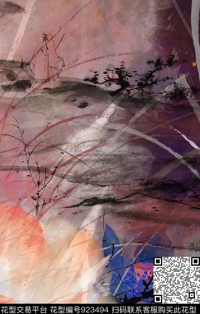 民族风几何条纹数码印花华亿平台下载（图片编号: 923494） - 瓦栏（Walan）