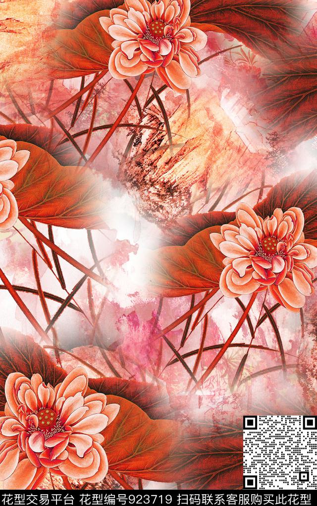水彩花卉小碎花中国风数码印花华亿平台下载（图片编号: 923719） - 瓦栏（Walan）