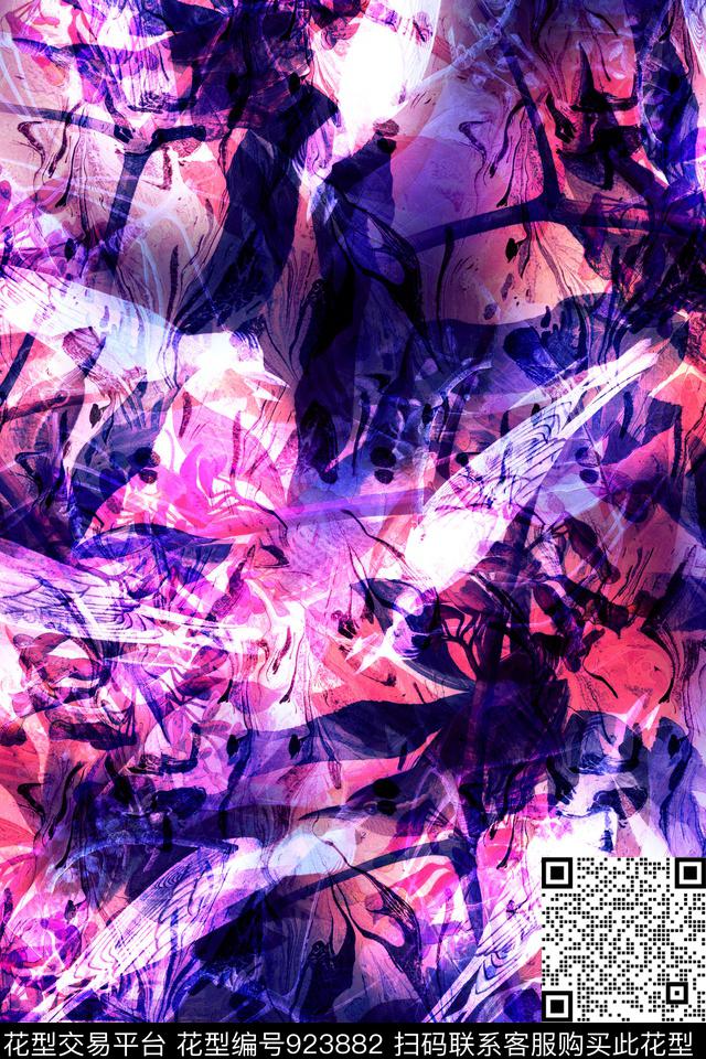 炫彩彩底花卉中老年数码印花华亿平台下载（图片编号: 923882） - 瓦栏（Walan）