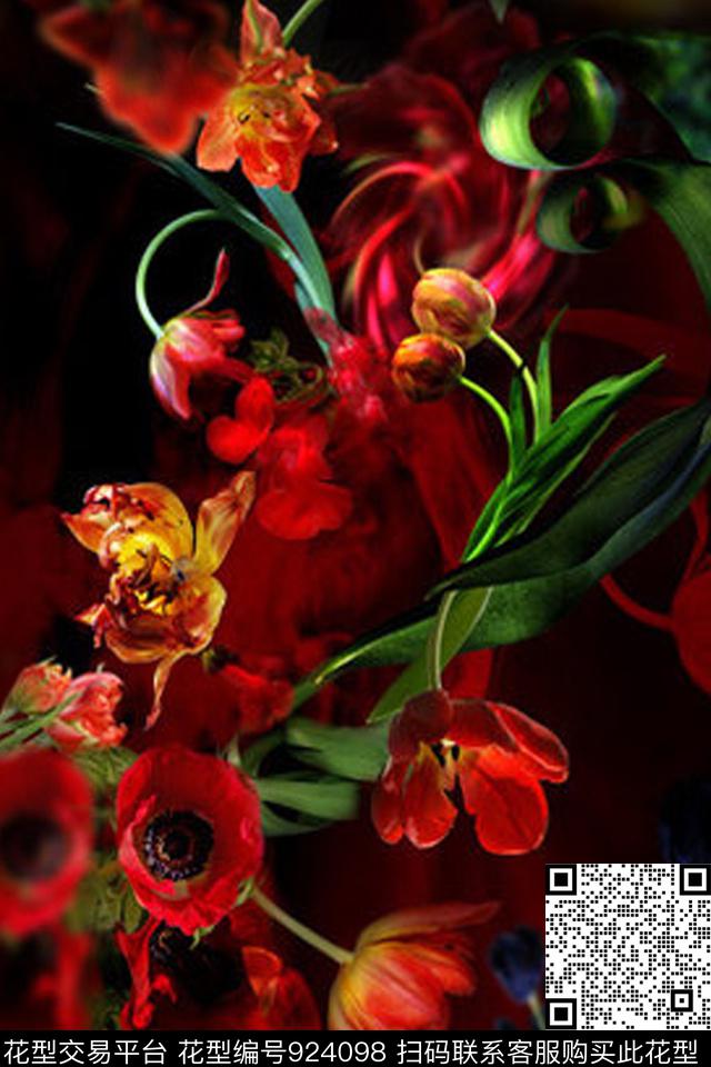 趣味卡通绿植树叶数码印花华亿平台下载（图片编号: 924098） - 瓦栏（Walan）