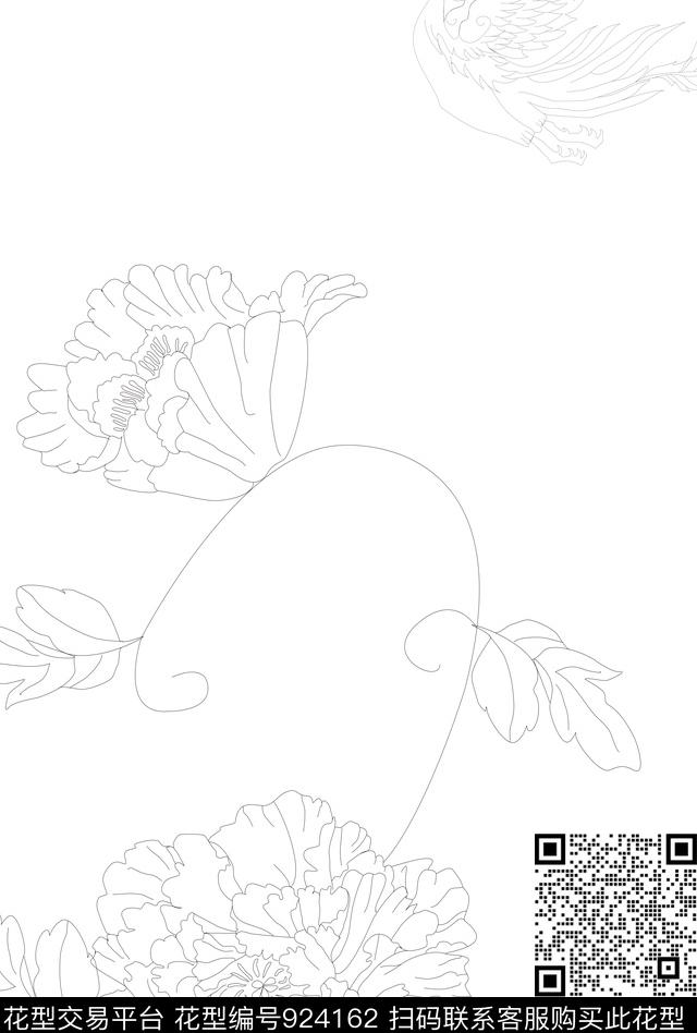 花卉定位花民族风数码印花华亿平台下载（图片编号: 924162） - 瓦栏（Walan）