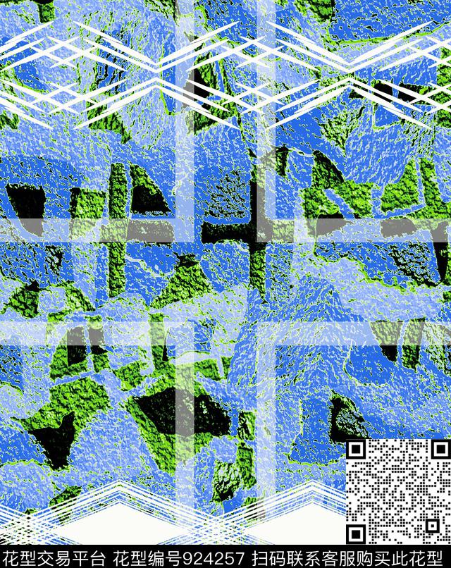 绘画条纹笔触数码印花华亿平台下载（图片编号: 924257） - 瓦栏（Walan）