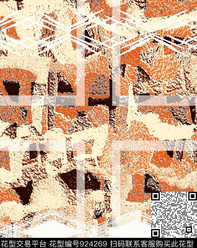 绘画条纹笔触数码印花华亿平台下载（图片编号: 924269） - 瓦栏（Walan）