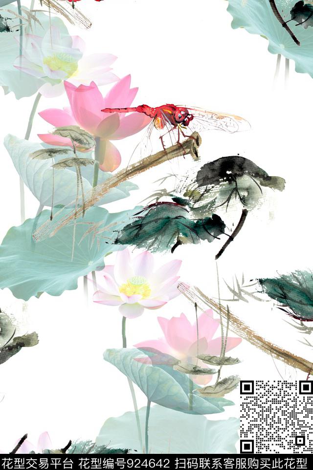 手绘花卉鸟/昆虫艺术数码印花华亿平台下载（图片编号: 924642） - 瓦栏（Walan）