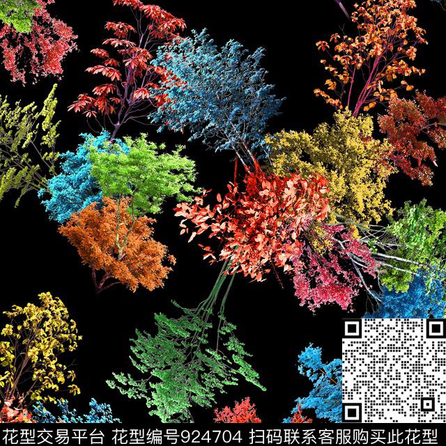 树老年花炫彩数码印花华亿平台下载（图片编号: 924704） - 瓦栏（Walan）