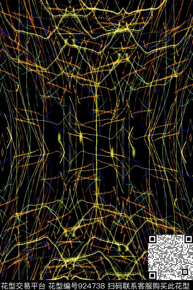 闪电条纹电线条纹细条纹数码印花华亿平台下载（图片编号: 924738） - 瓦栏（Walan）