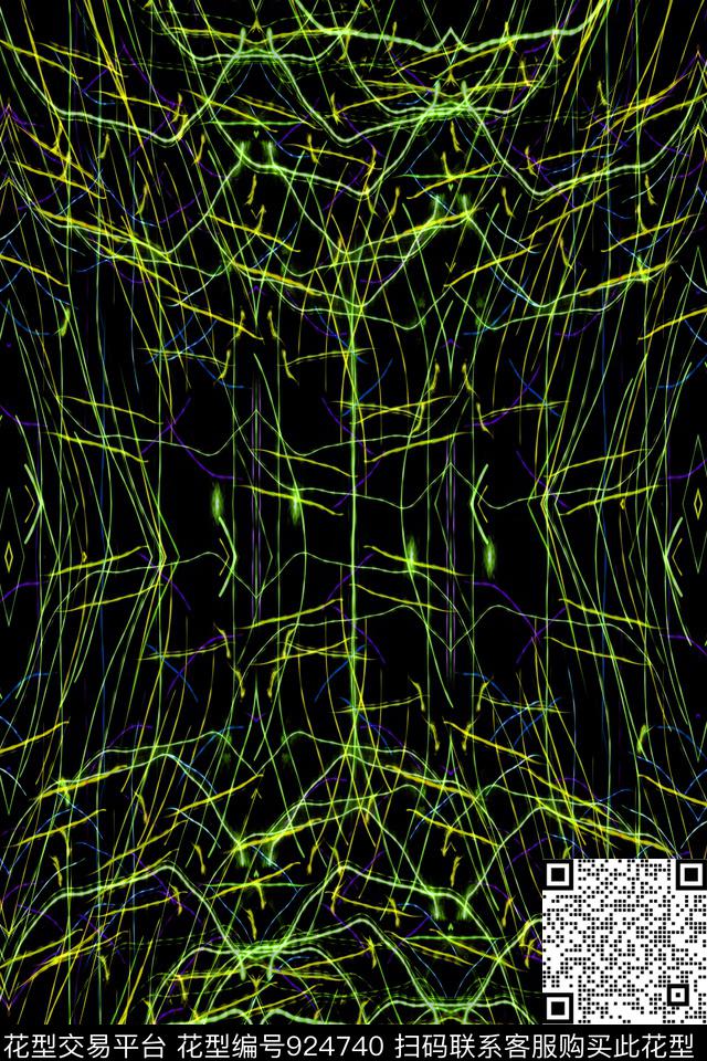 闪电条纹电线条纹细条纹数码印花华亿平台下载（图片编号: 924740） - 瓦栏（Walan）