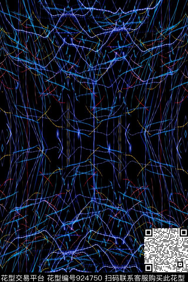 闪电条纹电线条纹细条纹数码印花华亿平台下载（图片编号: 924750） - 瓦栏（Walan）
