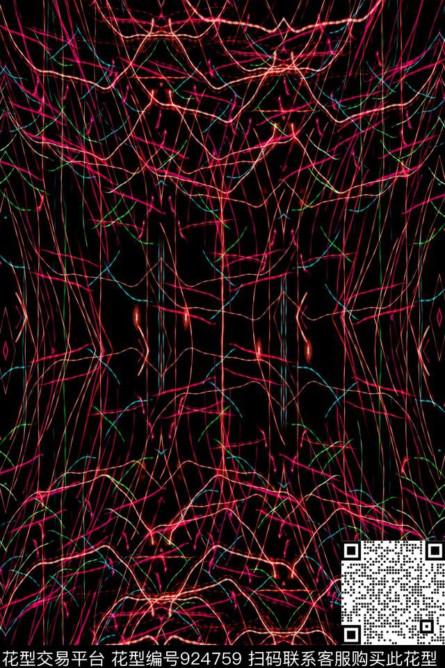 闪电条纹电线条纹细条纹数码印花华亿平台下载（图片编号: 924759） - 瓦栏（Walan）