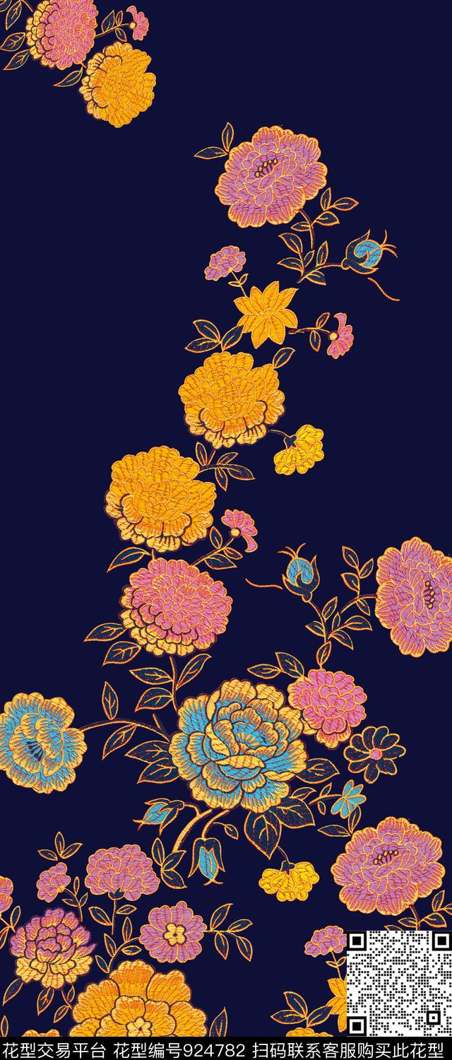 花卉植物趣味数码印花华亿平台下载（图片编号: 924782） - 瓦栏（Walan）