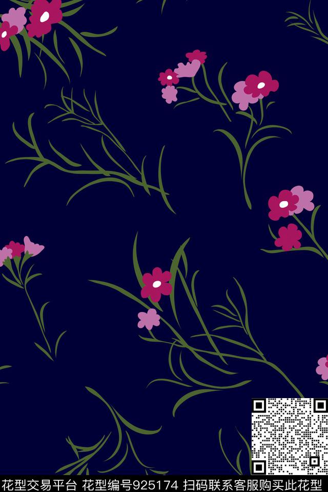 花卉淑女小碎花传统印花华亿平台下载（图片编号: 925174） - 瓦栏（Walan）