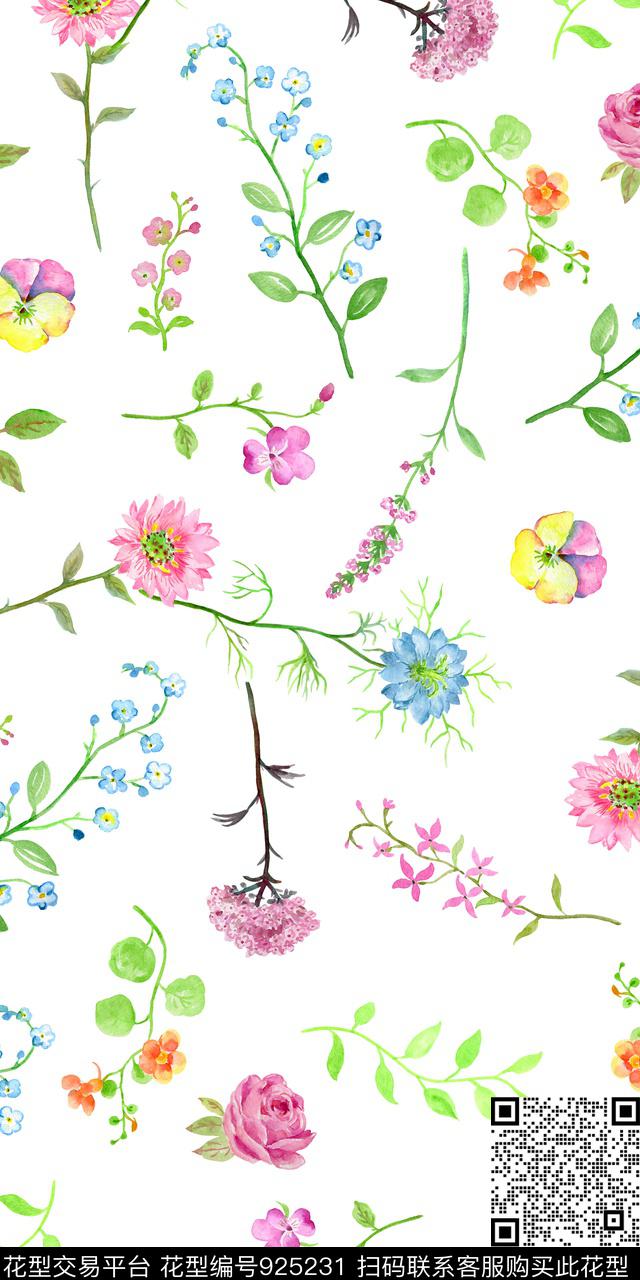数码华亿平台素雅小碎花数码印花华亿平台下载（图片编号: 925231） - 瓦栏（Walan）