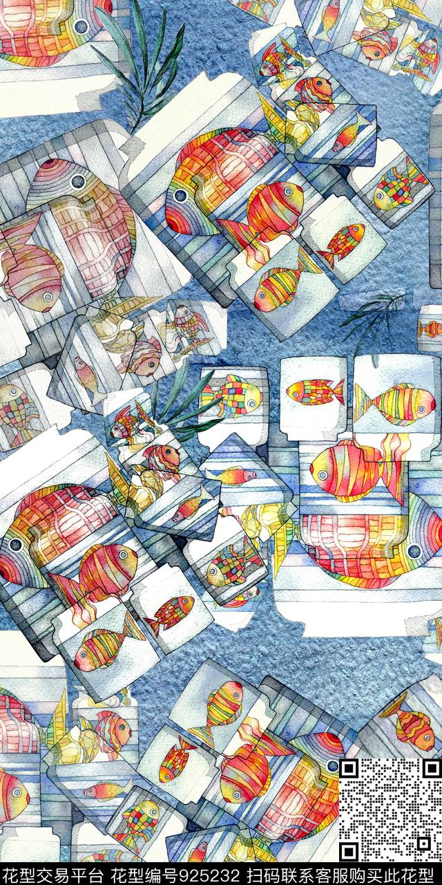 几何抽象3D立体数码印花华亿平台下载（图片编号: 925232） - 瓦栏（Walan）