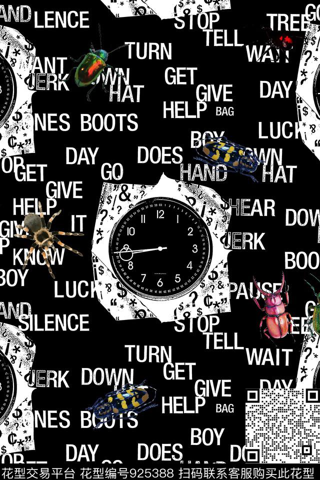 蜘蛛昆虫潮牌数码印花华亿平台下载（图片编号: 925388） - 瓦栏（Walan）