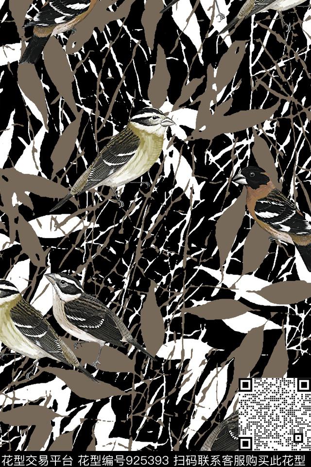 鸟潮牌肌理数码印花华亿平台下载（图片编号: 925393） - 瓦栏（Walan）