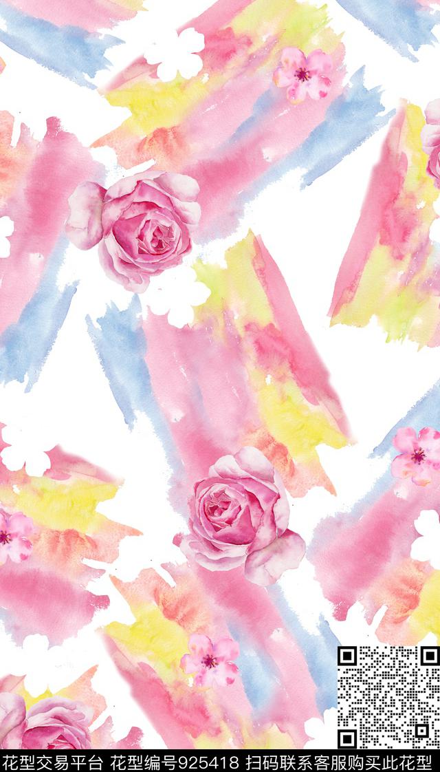 花卉肌理长巾数码印花华亿平台下载（图片编号: 925418） - 瓦栏（Walan）