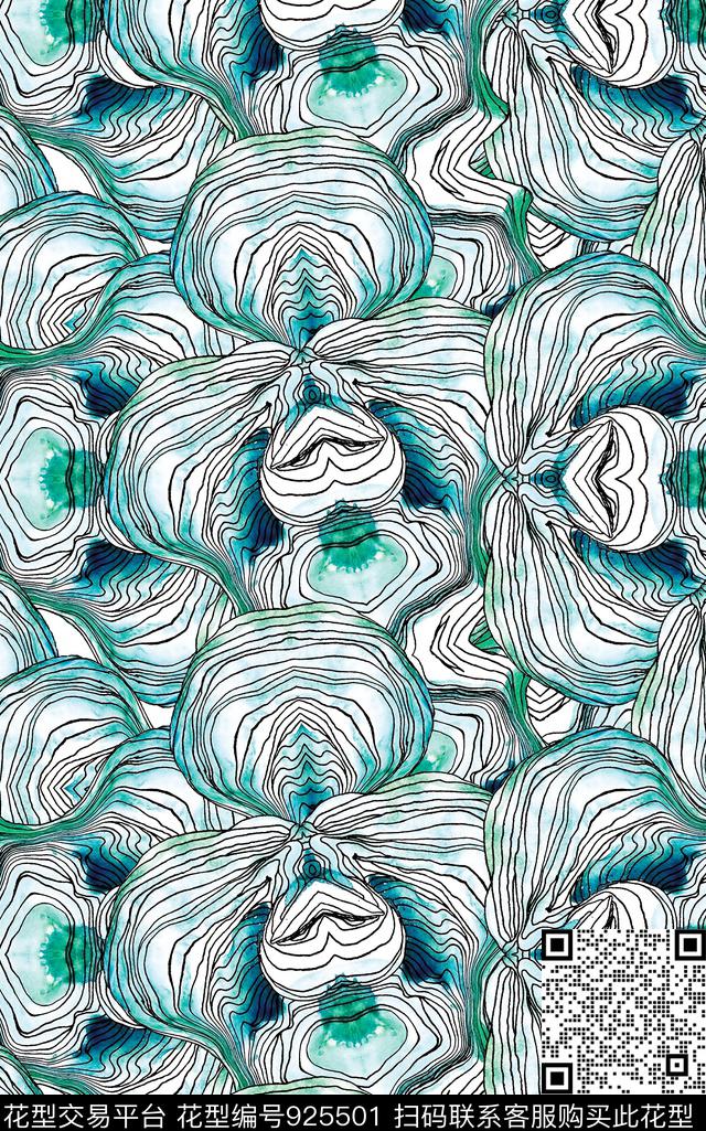 线条抽象男装抽象数码印花华亿平台下载（图片编号: 925501） - 瓦栏（Walan）