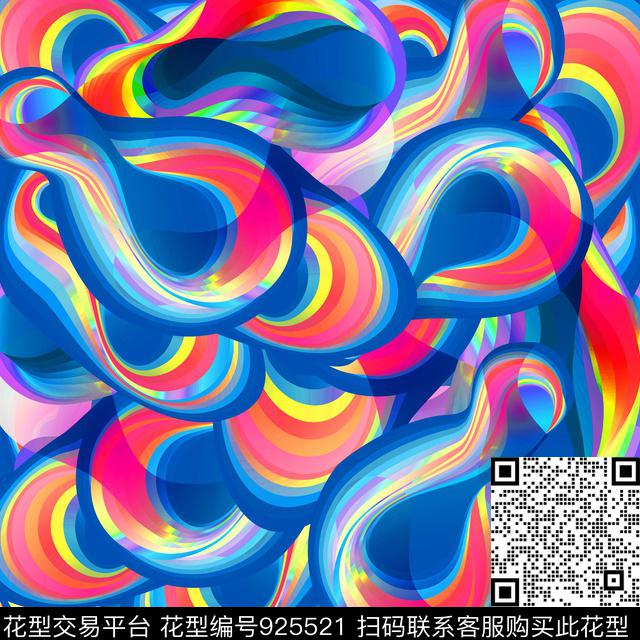 肌理几何抽象数码印花华亿平台下载（图片编号: 925521） - 瓦栏（Walan）