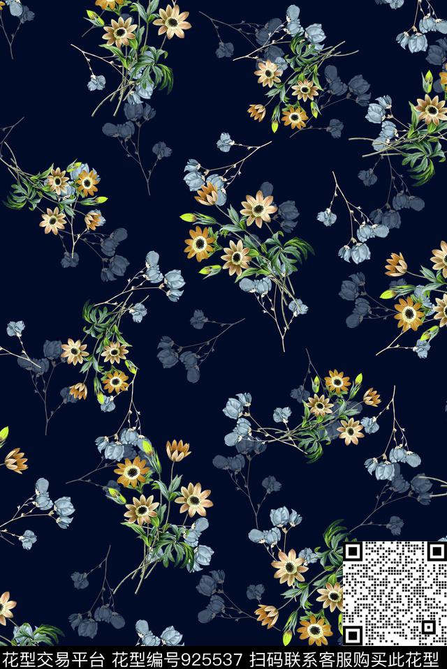 花卉小碎花女装数码印花华亿平台下载（图片编号: 925537） - 瓦栏（Walan）