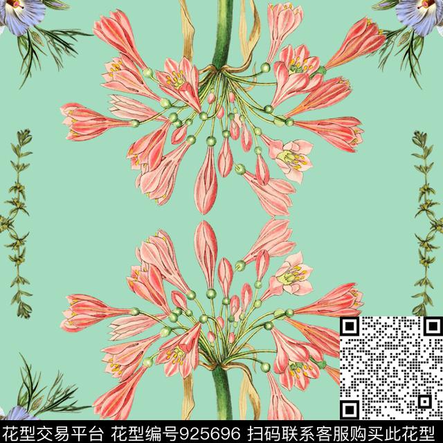 田园花卉植物数码印花华亿平台下载（图片编号: 925696） - 瓦栏（Walan）