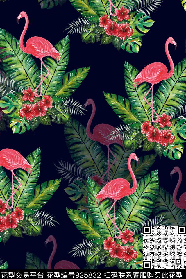 富贵花玉兰花火烈鸟数码印花华亿平台下载（图片编号: 925832） - 瓦栏（Walan）