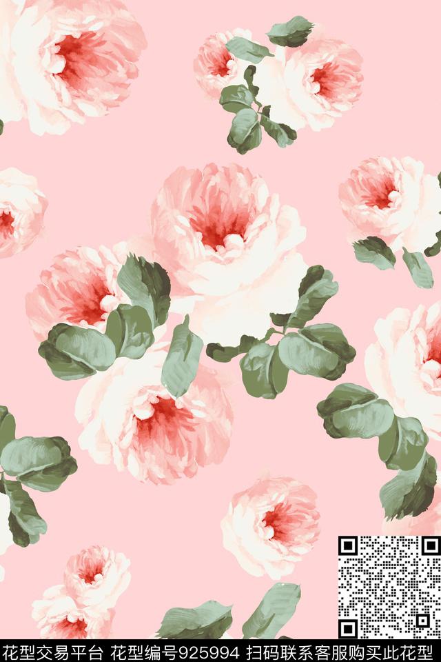 花卉手绘花卉秋冬华亿平台数码印花华亿平台下载（图片编号: 925994） - 瓦栏（Walan）