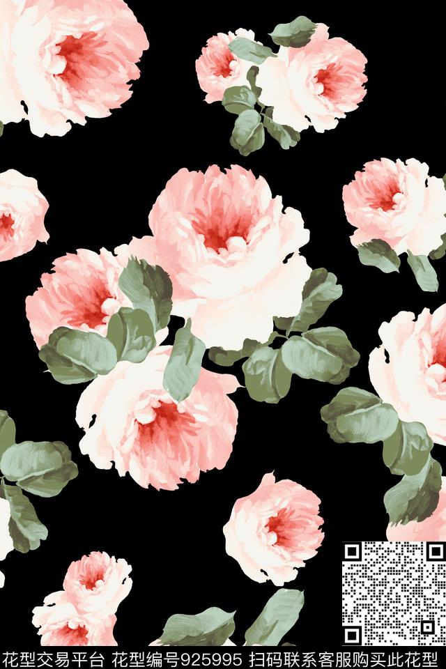 花卉手绘花卉秋冬华亿平台数码印花华亿平台下载（图片编号: 925995） - 瓦栏（Walan）