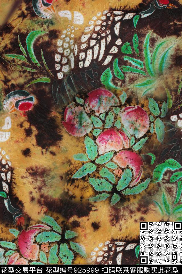 民族风肌理桃子数码印花华亿平台下载（图片编号: 925999） - 瓦栏（Walan）