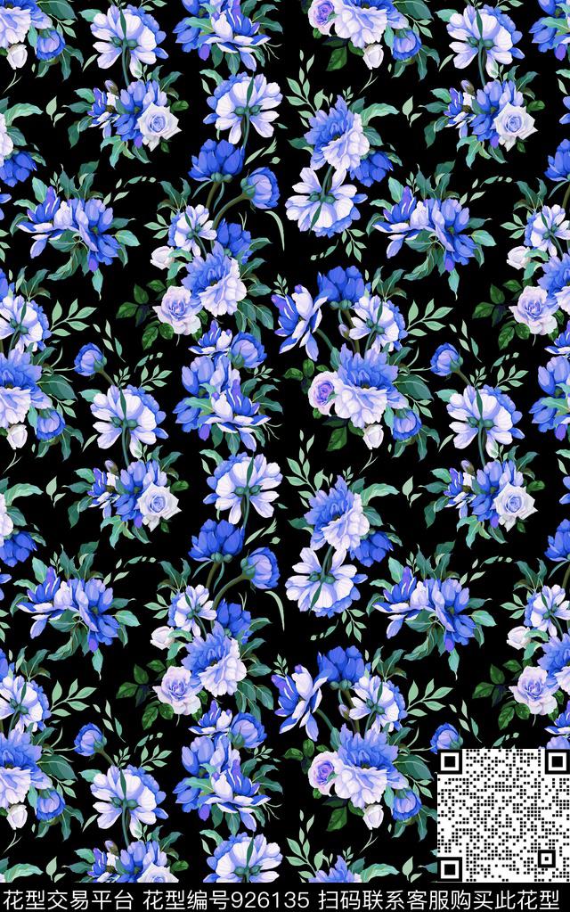 数码华亿平台民族风花卉数码印花华亿平台下载（图片编号: 926135） - 瓦栏（Walan）
