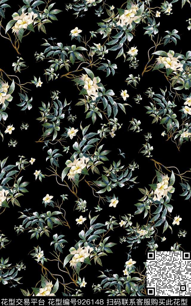 数码华亿平台民族风花卉数码印花华亿平台下载（图片编号: 926148） - 瓦栏（Walan）