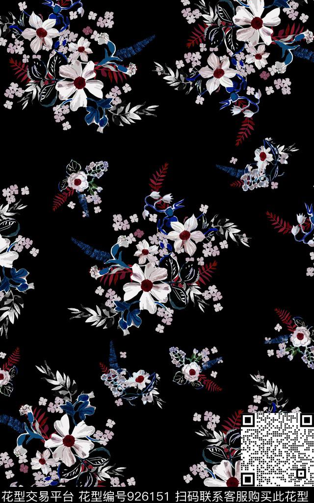 民族风花卉绿植树叶数码印花华亿平台下载（图片编号: 926151） - 瓦栏（Walan）