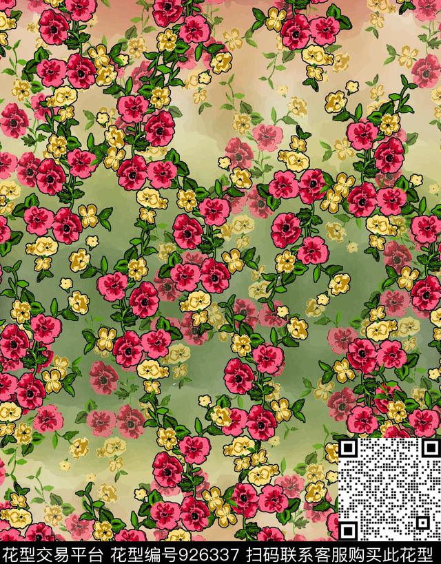 数码华亿平台小碎花复古数码印花华亿平台下载（图片编号: 926337） - 瓦栏（Walan）