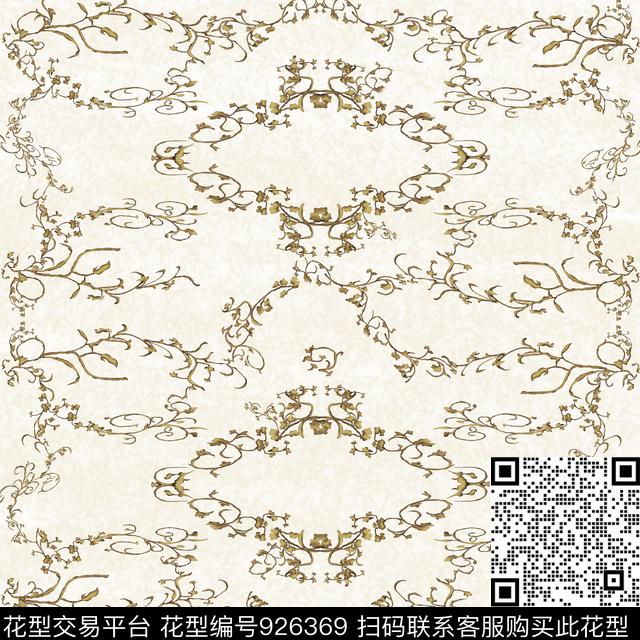 卷草肌理手绘花卉数码印花华亿平台下载（图片编号: 926369） - 瓦栏（Walan）