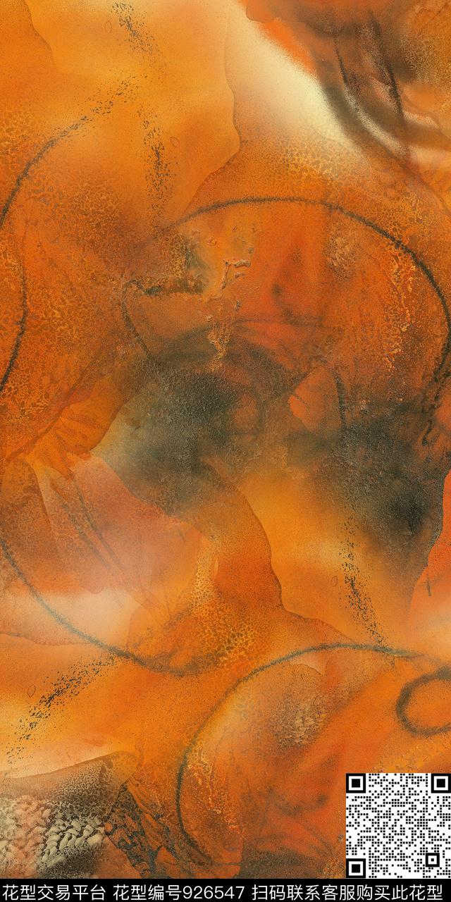 数码华亿平台抽象水墨风数码印花华亿平台下载（图片编号: 926547） - 瓦栏（Walan）