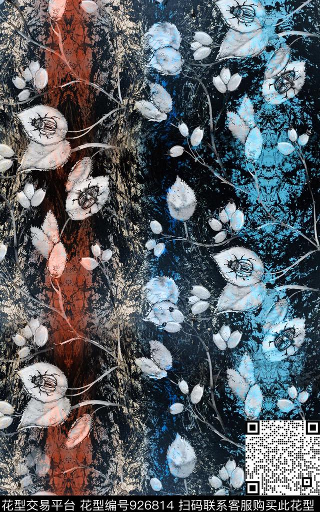数码华亿平台花卉肌理数码印花华亿平台下载（图片编号: 926814） - 瓦栏（Walan）